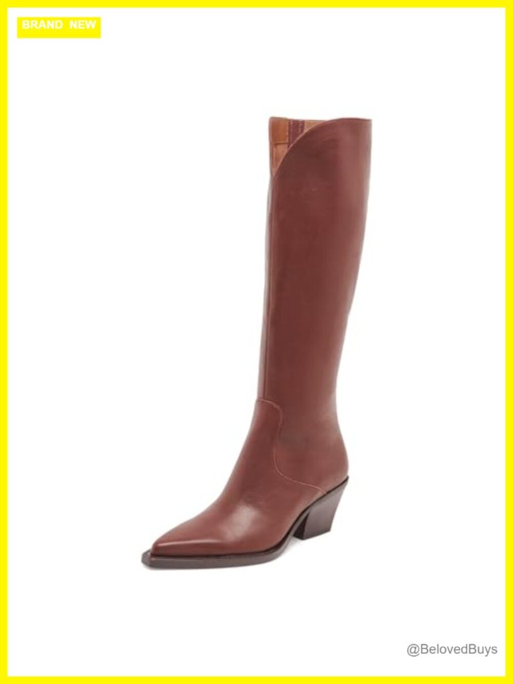 Yishaweiqi Cowgirl Cowboy Boots for Women Chunky Heel Snip Toe Zipper Knee High